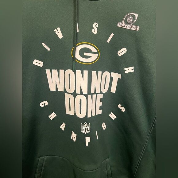 Nike Green Bay Packers Won not Done Playoff hoodie Sweatshirt L - Picture 2 of 12